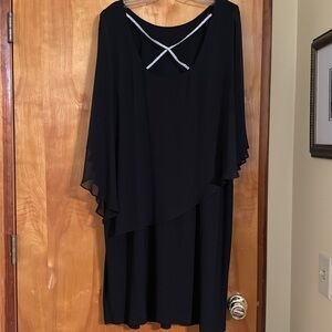 Cocktail dress size 3x. Dress is black, has a cold shoulder & rhinestones.